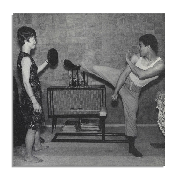 Bruce Lee's Personally Owned & Used Custom-Made Roman Chair -- Shown in Photos From ''Bruce Lee The Art of Expressing the Human Body''